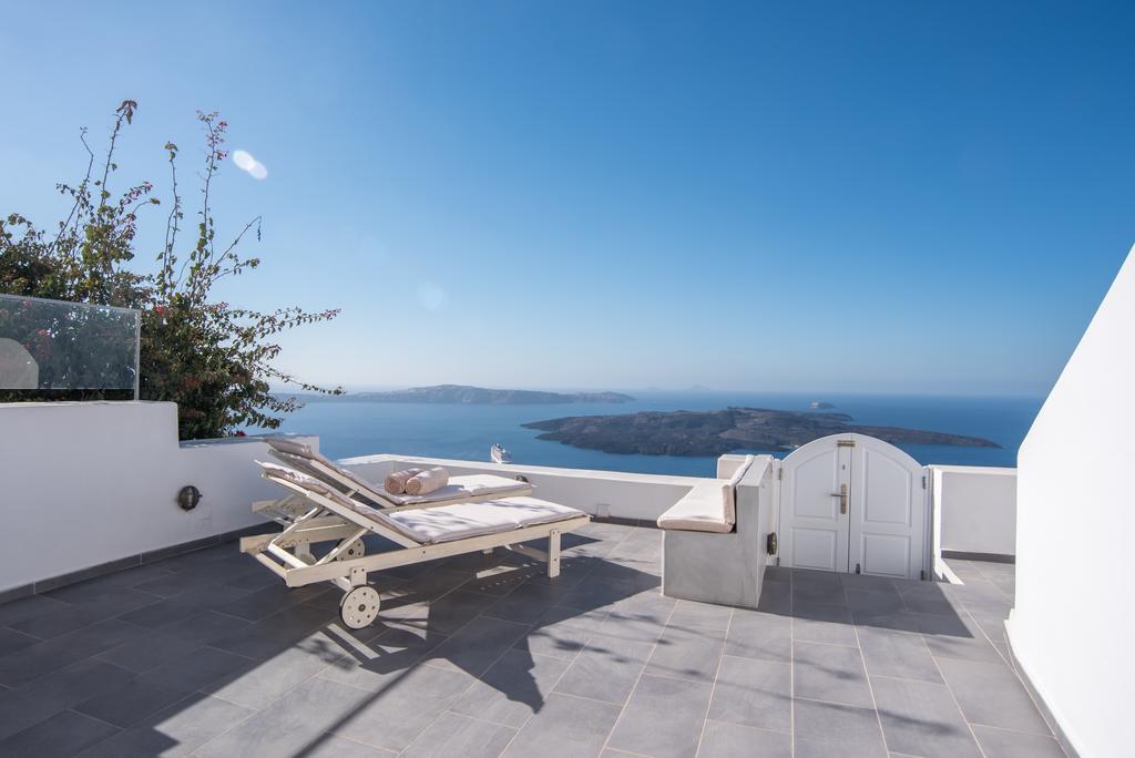 Karpimo Horizon - Caldera View With Private Hot Tub Villa Firostefani Rum bild